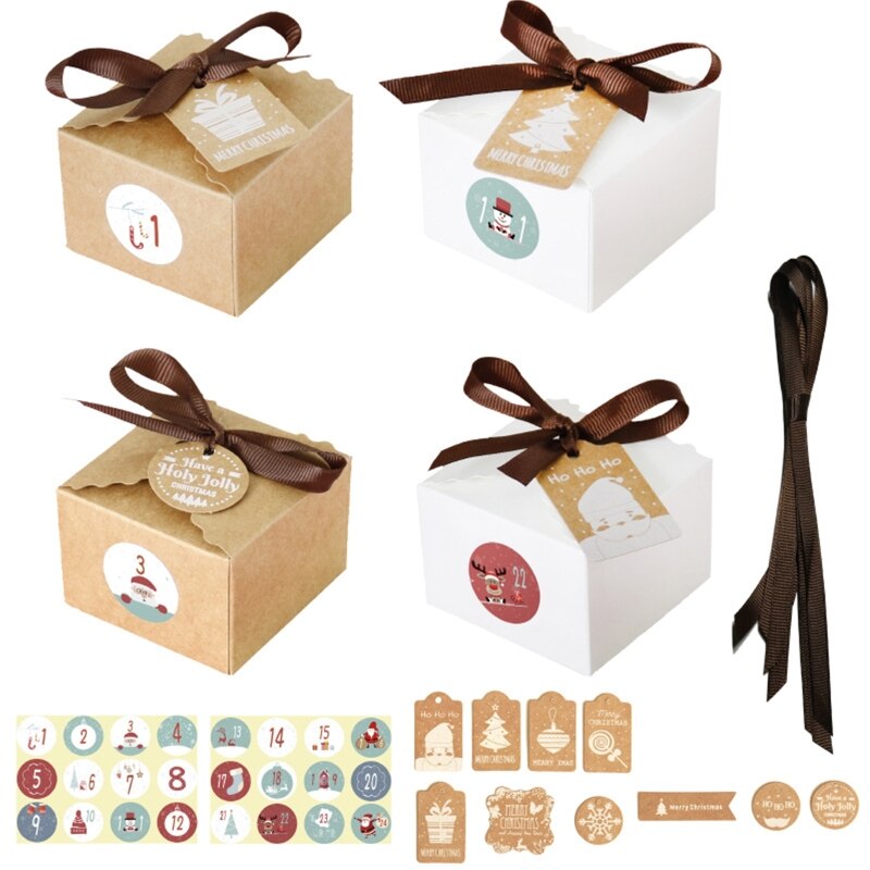 BENECREAT Lot De 30 Boîtes Cadeaux Maison Kraft 3x3x3 Pouces – Idéales Mariage, Anniversaire & Bonbons
