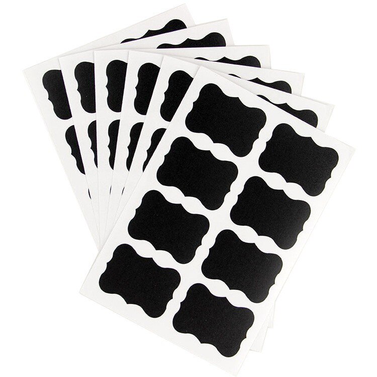 Sticker 64pcs /Set Blackboard Stickers Craft Kitchen Jar Storage Box Label 5cm X 3.5cm Black Spice Blackboard Sticker Blackboard