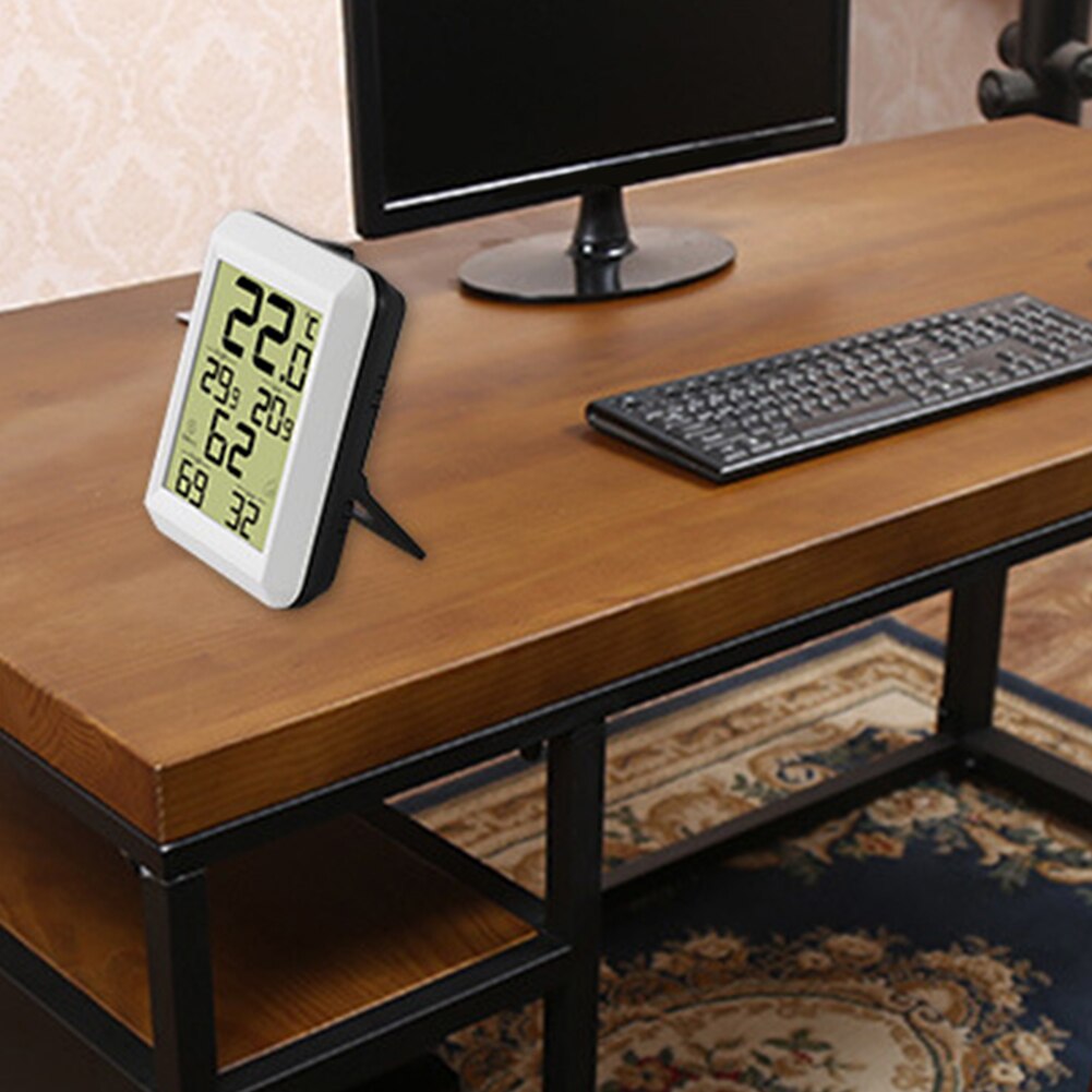 Desktop multifunctionele hygrometer temperatuurmonitor weerstation binnenthermometer thuis draadloos digitaal kantoor lcd-scherm