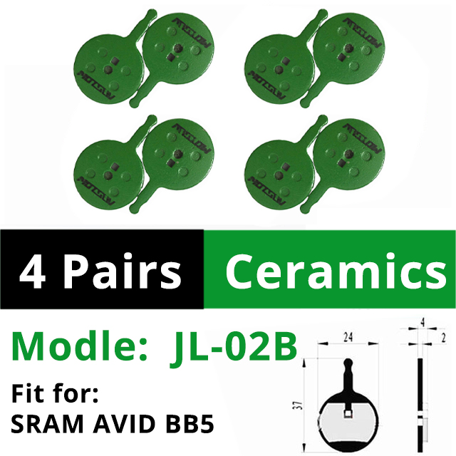 2 pares de MOTSUV de pastillas de freno para bicicletas MTB pastilla de freno de bicicleta SRAM AVID SHIMANO M315 M355 M365 M395 M445 M447 MT200 M525: 02B 2 Pairs Ceramics