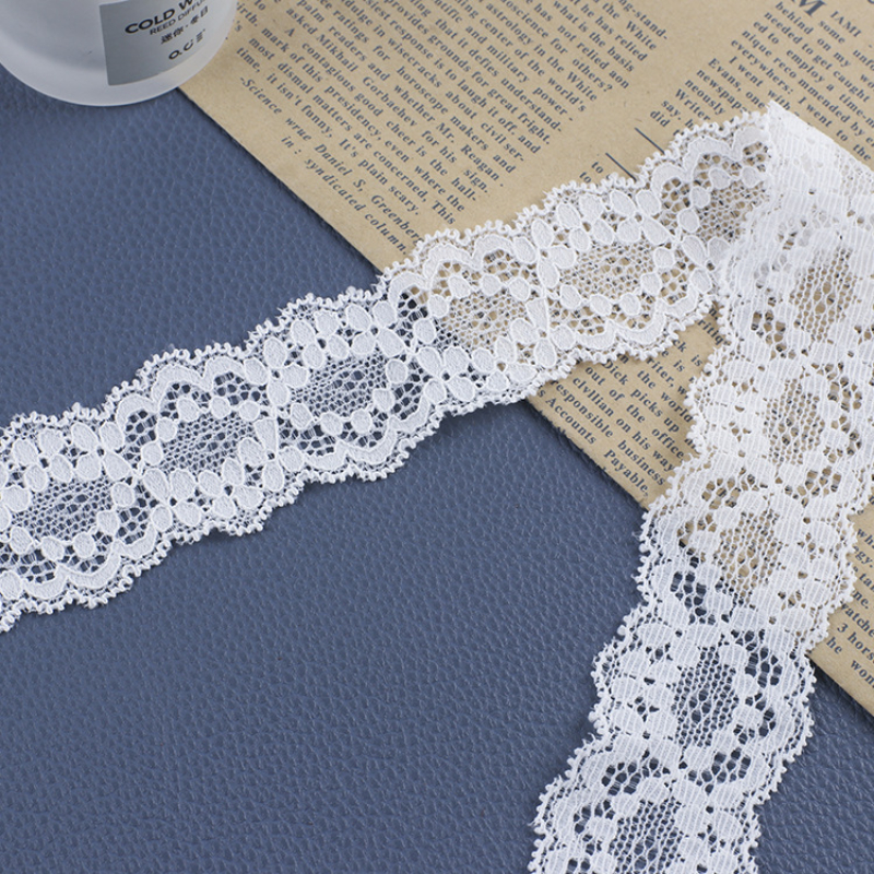 Hvid blondestof 5 yards blondekantstof materiale til tøj båndbroderi applikation bomuldsbrokade blomstertyl boho kant