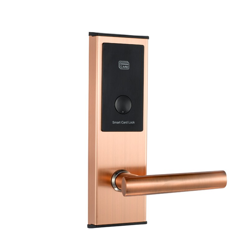Jcsmarts electronic digital door lock with hotel room key card system: Copper