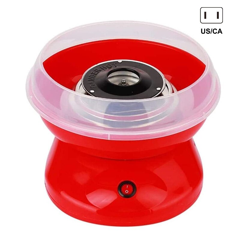 Machine à barbe à papa de comptoir sans sucre et sans nostalgie, machine à barbe à papa à guimauves pour enfants, lxy 9: Prise américaine rouge