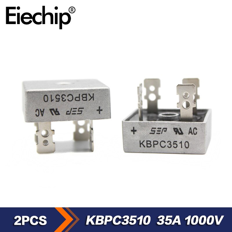2PCS KBPC3510 Diode Bridge Rectifiers 1000V 35A Rectifiers Diodes Electronic Silicon