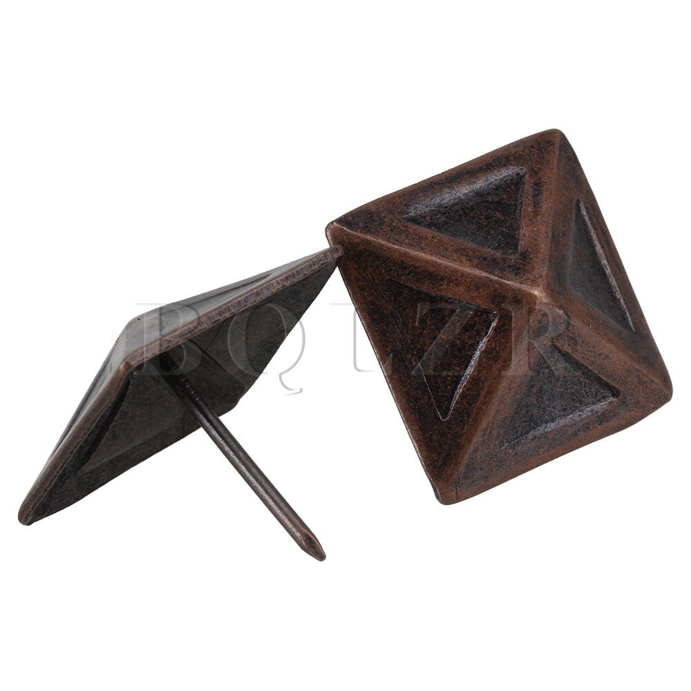 Bqlzr 10 x röda bronsmöbler dekorativa naglar klädsel stift fyrkantiga dubbar 30 x 30mm