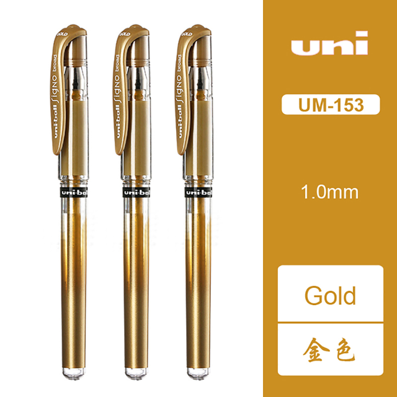 Japan UNI Signo Broad Gel Pen UM-153 1.0mm White High Gloss PenStudent Office Wedding Hand-painted Art Supplies Cute Stationery: mixed / black