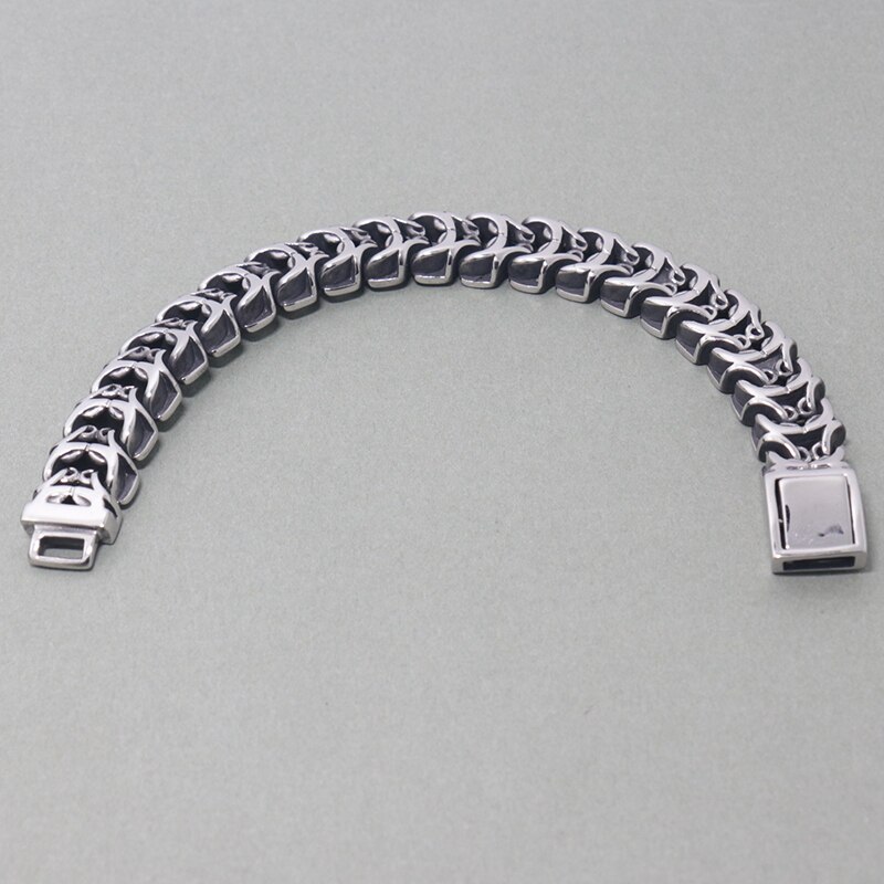 316L Roestvrij Stalen Armband Voor Mannen Vintage 15Mm Chain Heren Armbanden Vriendschap Mannelijke Sieraden Accessoires