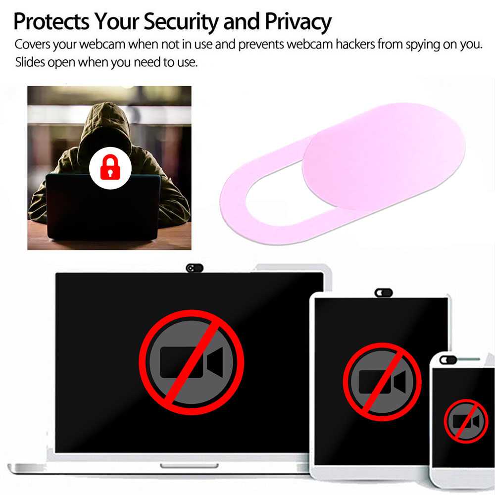 3x Webcam Cover Slide Ultra Dunne Web Camera Sticker Slider Beschermt Uw Privacy Online Roze Voor Laptop Mobiele Tablet