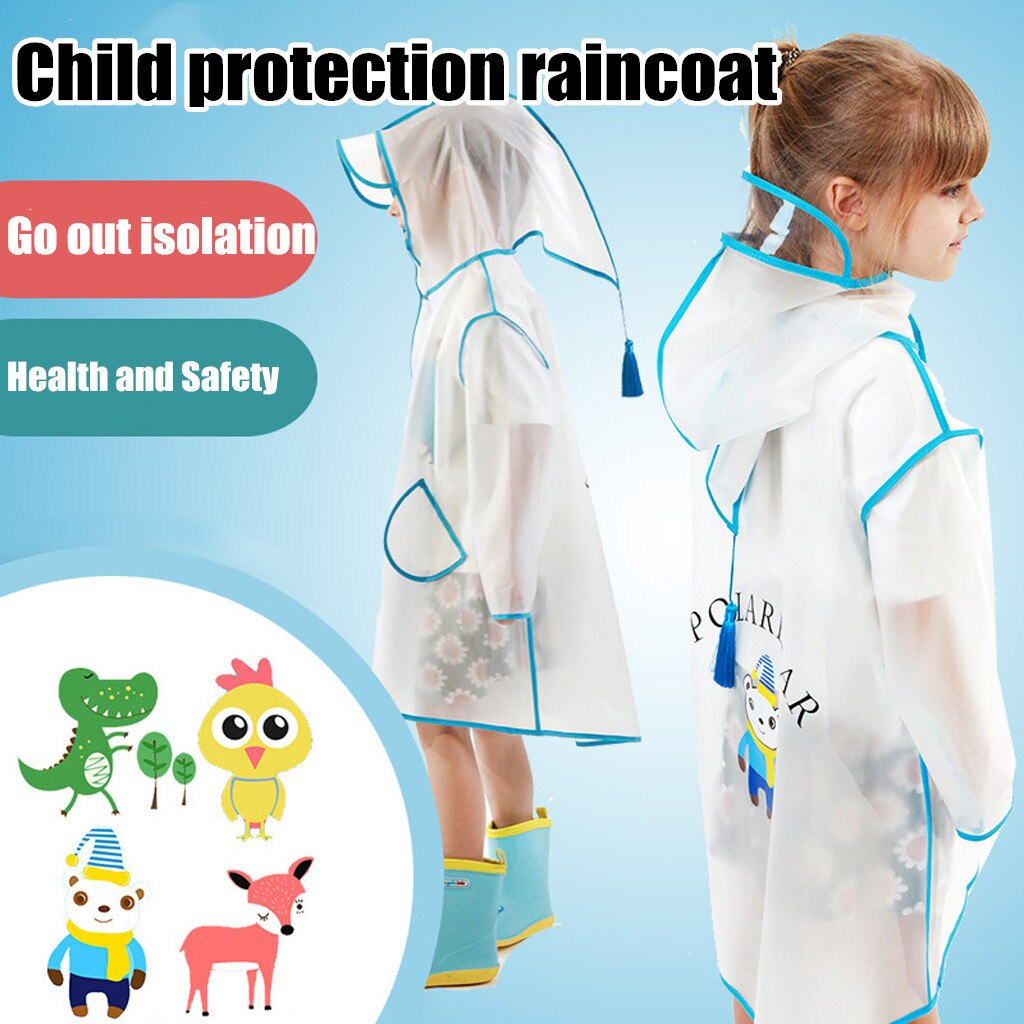Kids Raincoat Clear Rain Jacket Rain Coat Rain Wear for Baby Girls Childr