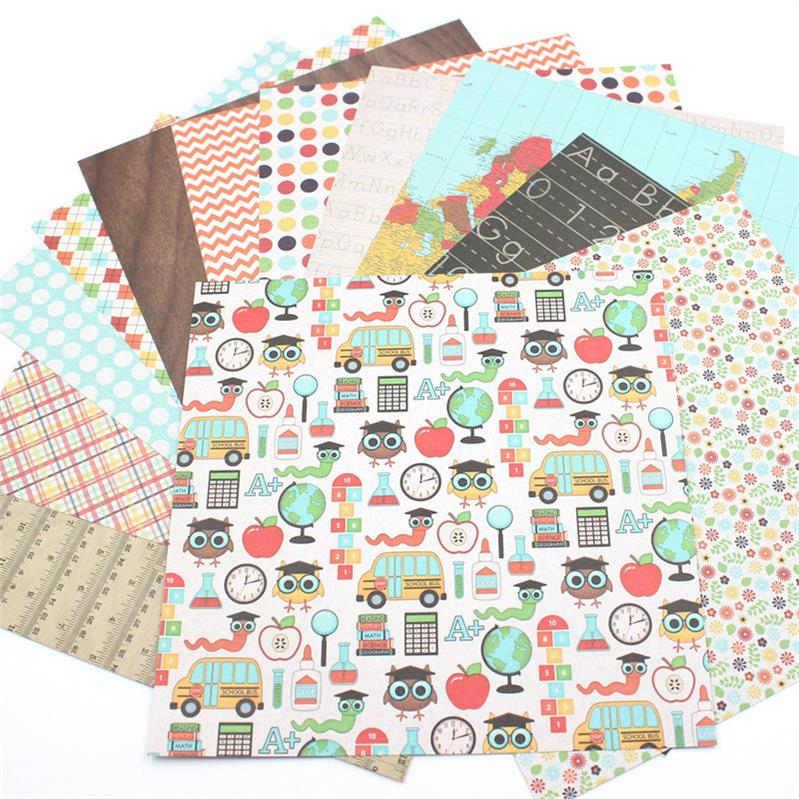 KSCRAFT 12pcs 6" Single-side Printed Mixed pattern papercraft art paper handmade scrapbooking kit set book: Blue