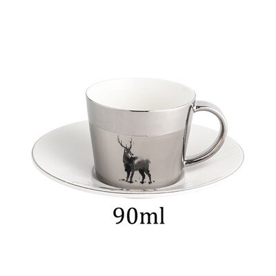 90ml Reflection cup cartoon Panda/Tiger/Deer/Horse cups The Mirror Collection coffee mugs breakfast water bottle: D