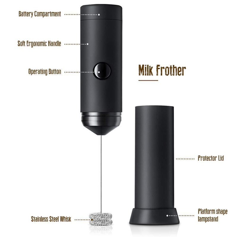 Vaporizador de leche eléctrico automático de mano COSTWAY, fabricante de espuma, batidora de leche y huevos, Espumador de café, portátil, cocina o cafetería, herramienta batidora