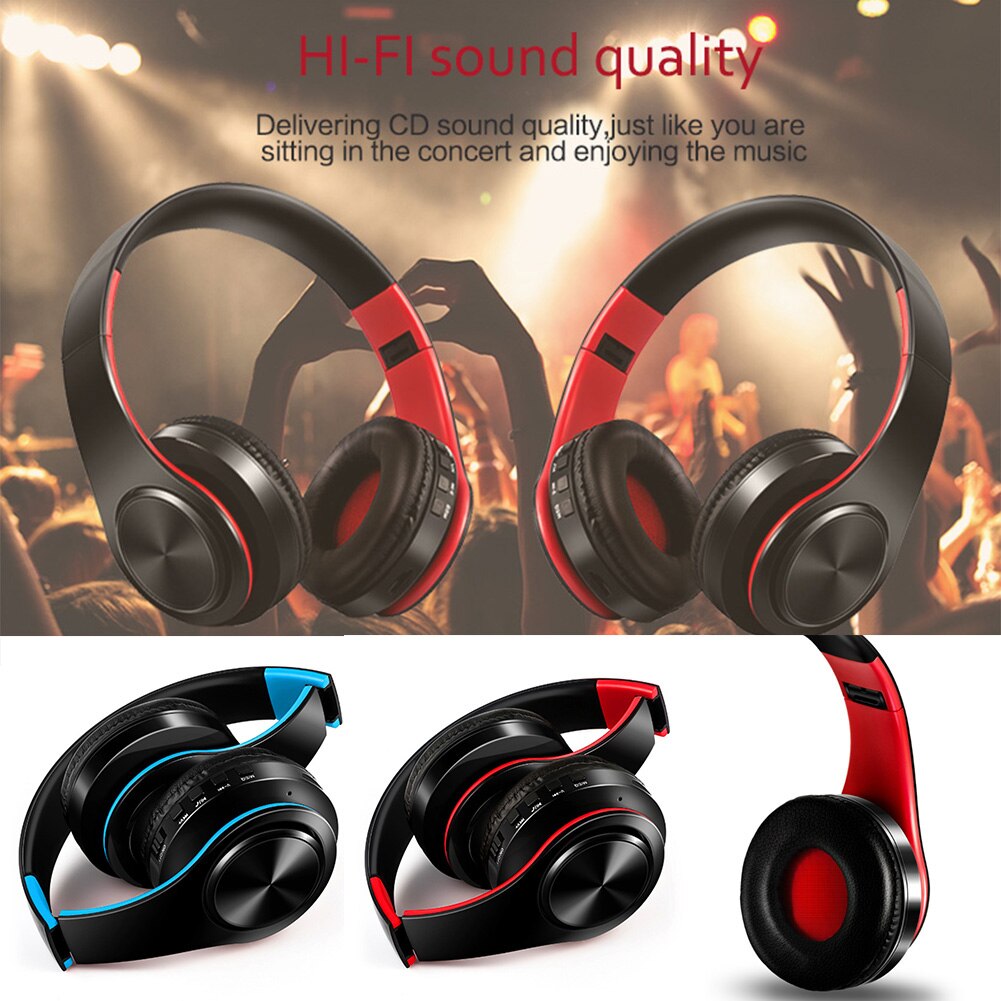 Foldable Over-Ear HiFi Stereo Bluetooth 5.0 Wireless Headphone Sports Headset