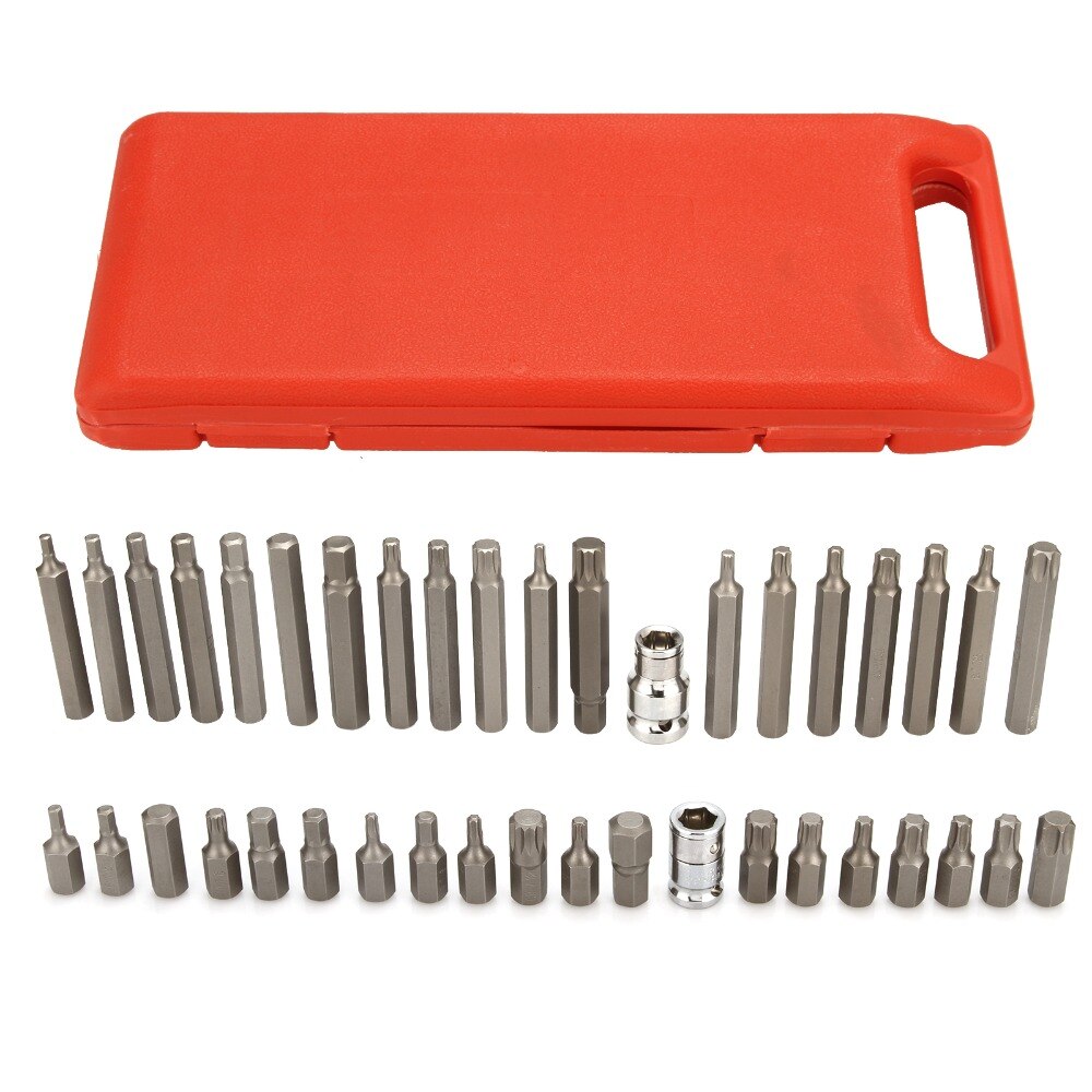 40 stk/sæt cr-v bit sæt hex spline trox bits og bit holder fatning adapter til elektriske skruetrækkere reparation værktøjssæt