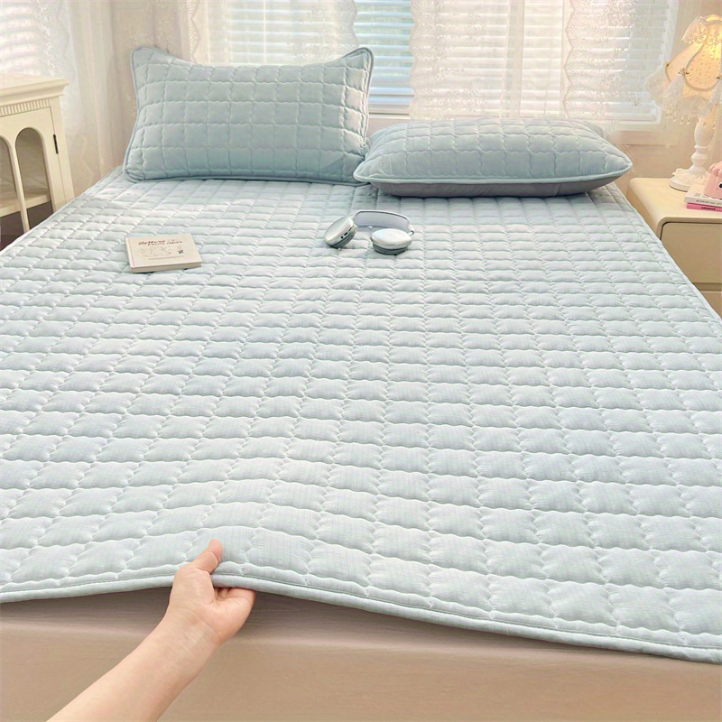 Protecteur de matelas 1 pièce, housse de matelas silencieuse et confortable, douce et respirante: 150x200cm / Bleu