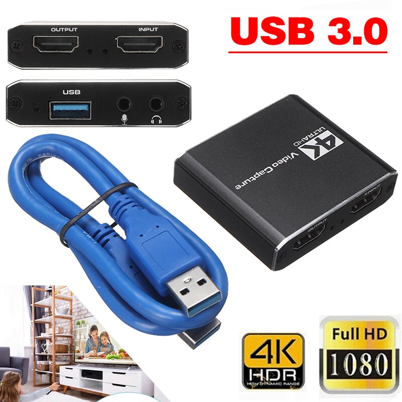 Pohiks 1Pc Video Capture Card 4K Hdmi-Compatibel Usb 3.0 Hd Audio Adapter Converter live Opname Doos