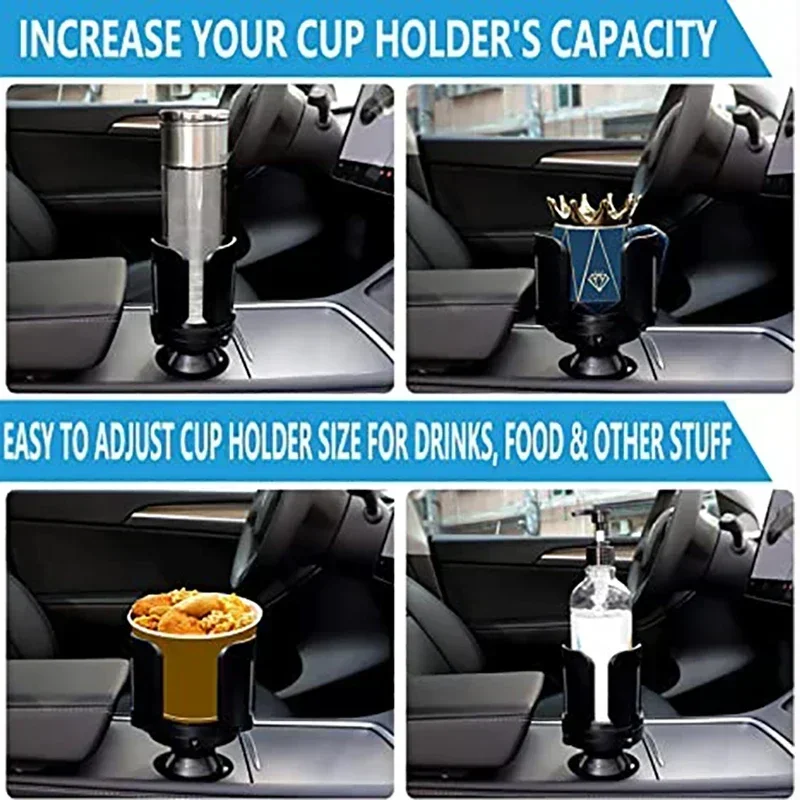 Extenseur de porte-gobelet universel pour voiture, noir, véhicule, fournitures de rangement, compatible avec 2.56 "à 5.51, bouteille d'eau
