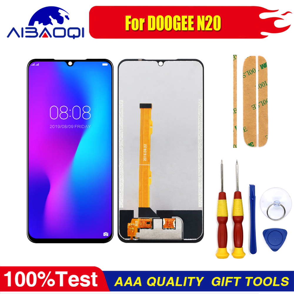 Neue Original Touchscreen LCD Display Für DOOGEE N20 Y9 Plus Mit Rahmen Ersatz Teile + Zerlegen Werkzeug + 3M Klebstoff: Black Battery Case