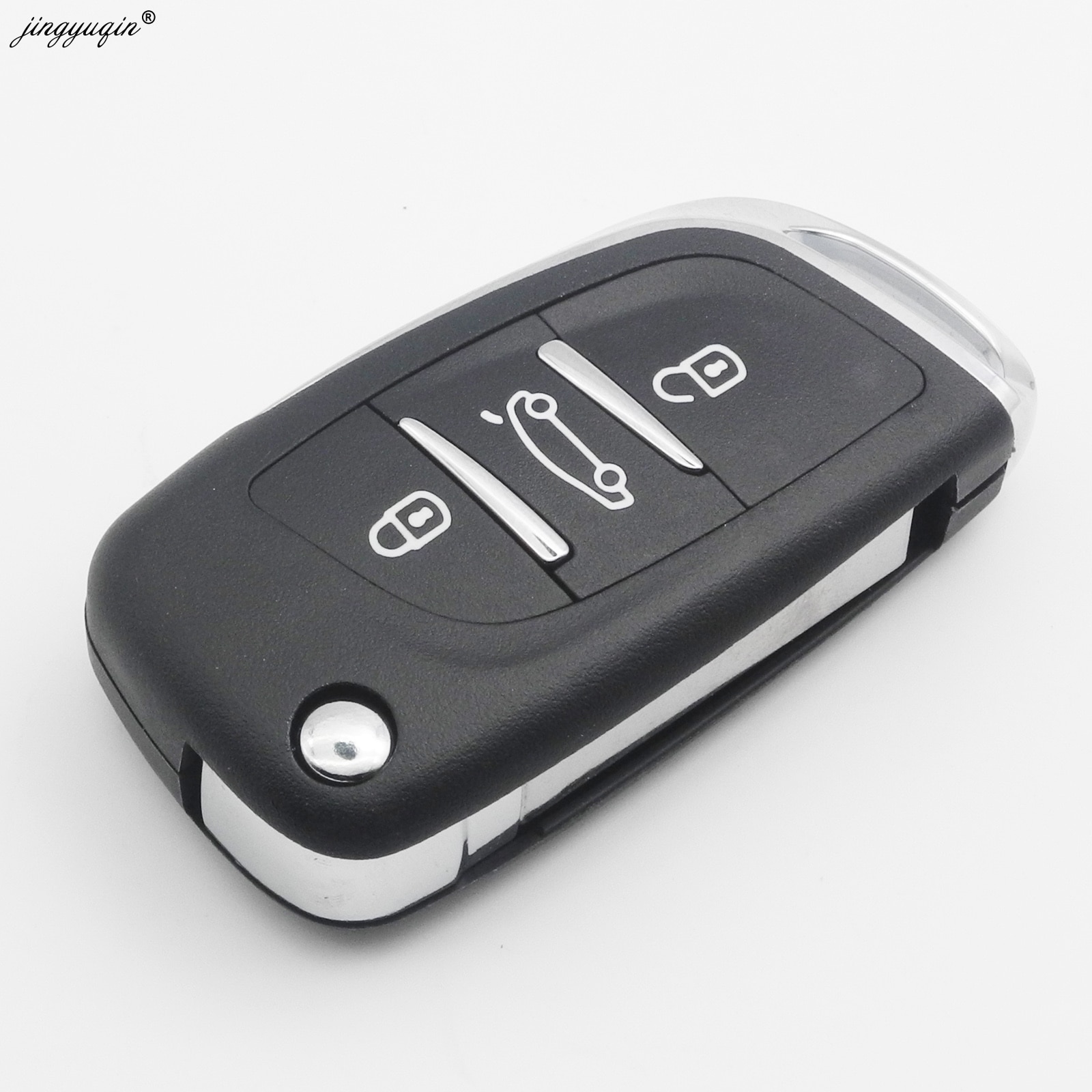 jingyuqin 2/3 BTN Modified Filp Remote Car Key Shell Case For Peugeot 307 408 308 For Citroen C2 C3 C4 C5 HU83/VA2 Blade CE0536
