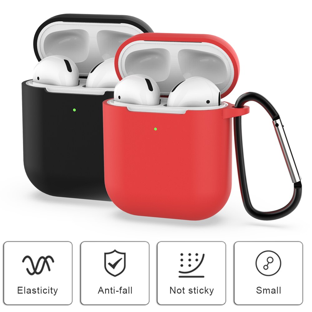 Neue Kopfhörer Fall Für Apple AirPods 2 Silikon Abdeckung Drahtlose Bluetooth Kopfhörer Fall Für Airpods 2nd Headset Coque Haken Loch