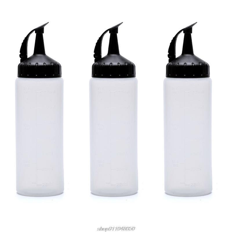 Multifunction Soy Sauce Bottle, Seasoning Jar Salad Dressing Bottle, Plastic Squeeze Bottle for Condiments AG13 21: S