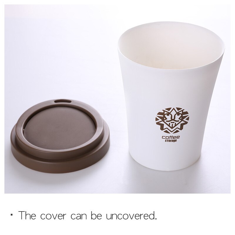 Small Waste Bins Creativity Coffee cup shape Plastic trash can Desktop Rolling Cover Type Round Standing have pattern