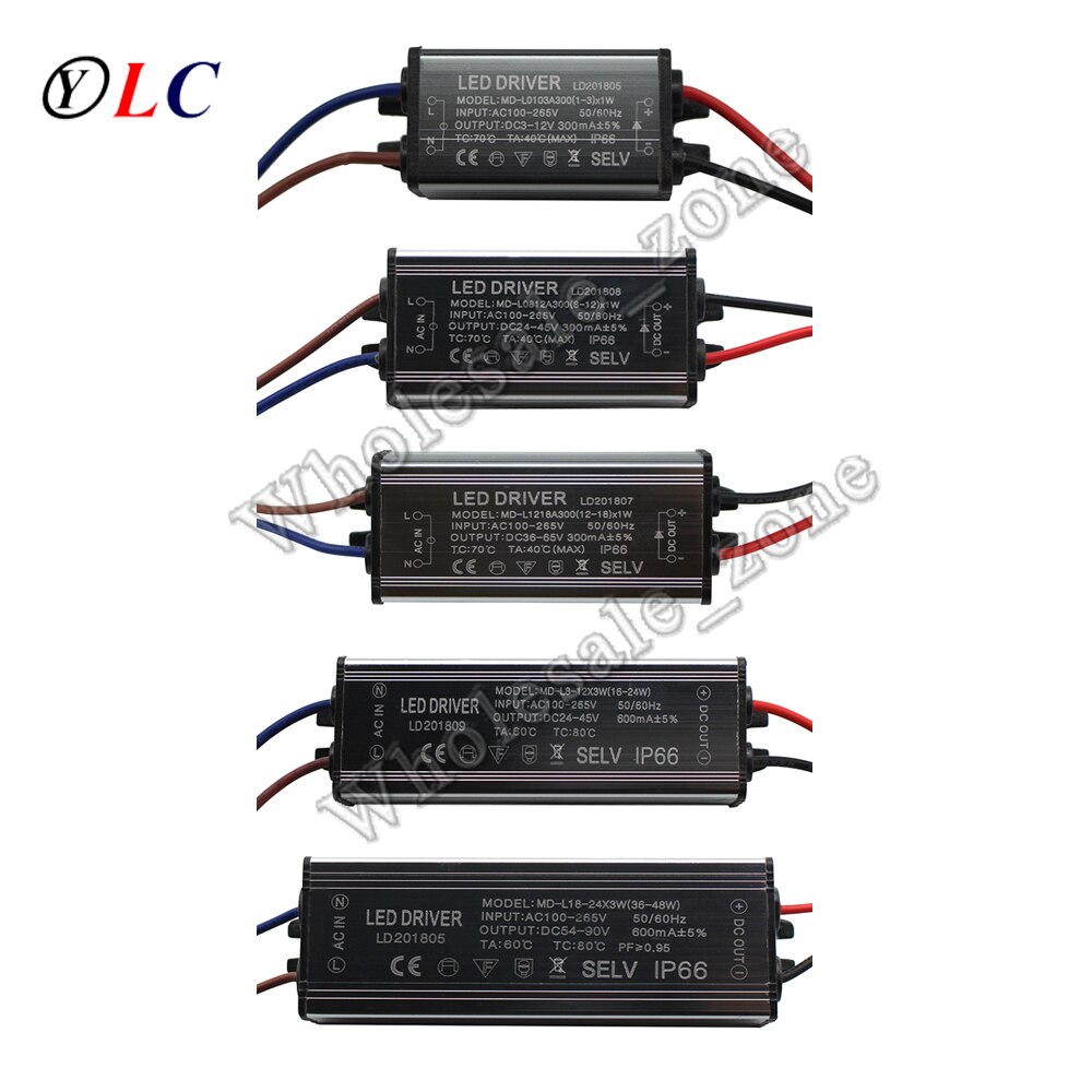 Aluminium IP66 3W 4W 7W 8W 12W 18W 24W Led Driver 300mA Ac 100-265V Waterdichte Voeding Verlichting Transformator Drivers Ballast