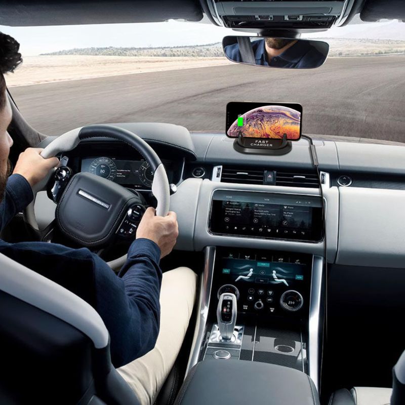 Anti Slip Auto Dashboard Mobiele Telefoon Houder 10W Qi Draadloze Oplader Stand Mount