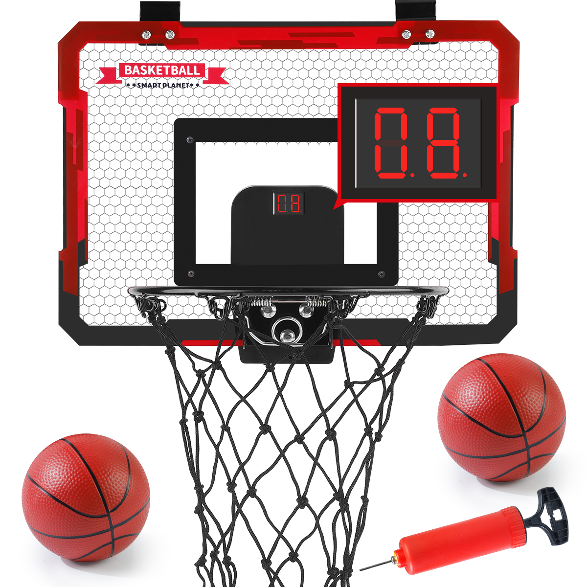 Indoor Kids Basketball Hoop, Dunkable Mini Basketball Hoop Over-the-Door, Teen Toy, Halloween/Christmas/Thanksgiving: WHITE
