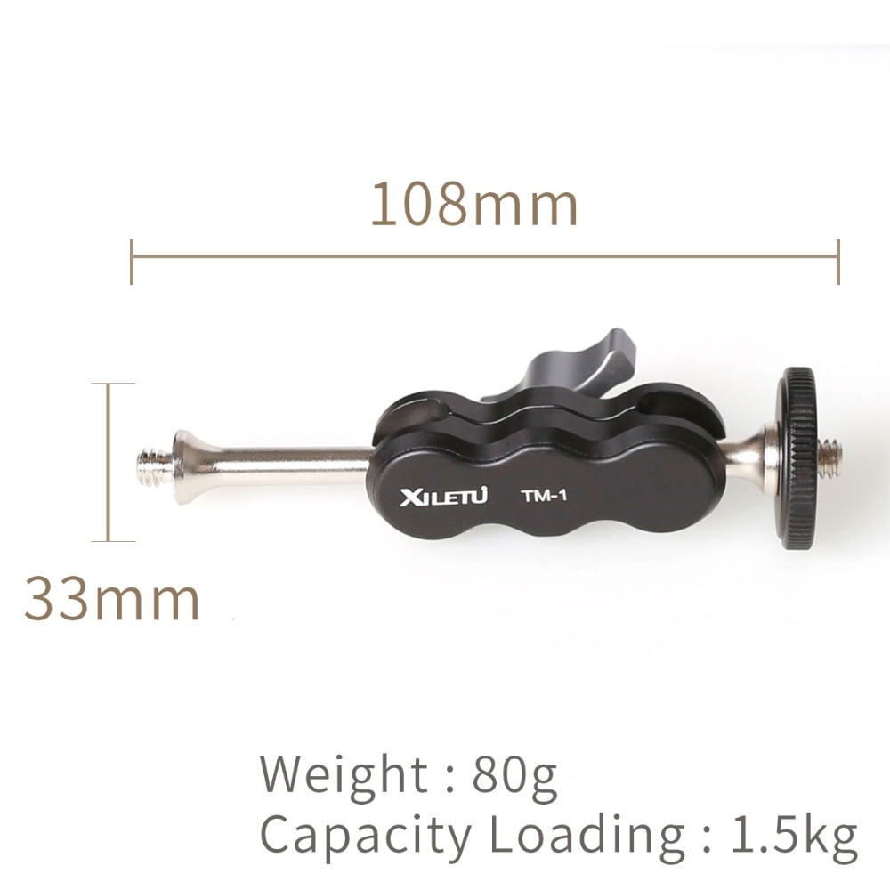 XILETU TM-1 Universele Externe Arm 1/4 Schroef kan monteren op Statief flitslicht microfoon telefoon clip houder