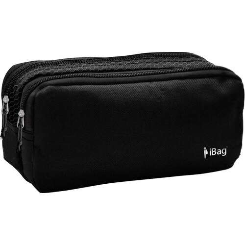 IBag porte-crayon sac à crayons Twill toile créative fermeture éclair grand stylo boîte pochette Kawaii mignon école collège fournitures de papeterie: Black