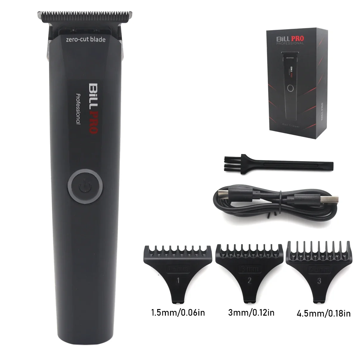 BiLL PRO BL931 7500 RPM DLC KERAMISCHE Mes Professionele tondeuse OilHead Graveren Barbershop Heren Zero-Cut Blade: GRIJS