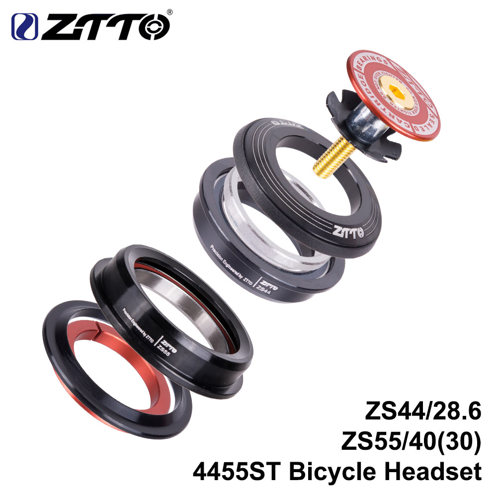 4455ST MTB Headset ZS44 ZS55 Tapered Straight Universal 1.5 inch 28.6mm Fork Zero Stack Integrated With Cups road bike: 4455ST RED
