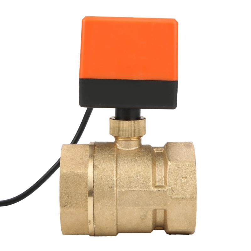 AC 220V Motorized Ball Valve G2 DN50 2-Way 3-Wire 2-Point Control Durable Brass Electrical Motorized Ball Valve