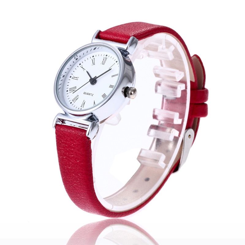 Små dameure damearmbåndsur casual læderbånd kvindeur quartz armbåndsure relogio feminino