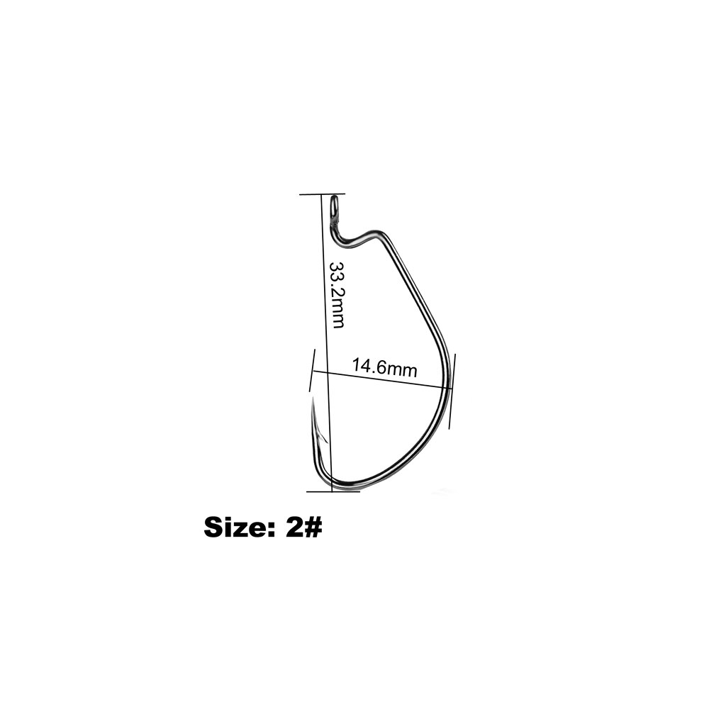 50 stk / mye størrelse : 6#--5/ o fiske krok karbon stål avlet sveiv offset fiskehake til myk orm lokke bass pigg karpe fiske: 2