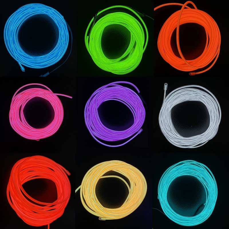 Flexibele Neon Licht 1M/3M/5M El Wire Led Neon Dance Party Sfeer Decor Lamp ropetube Waterdichte Multicolor Led Strip 3V