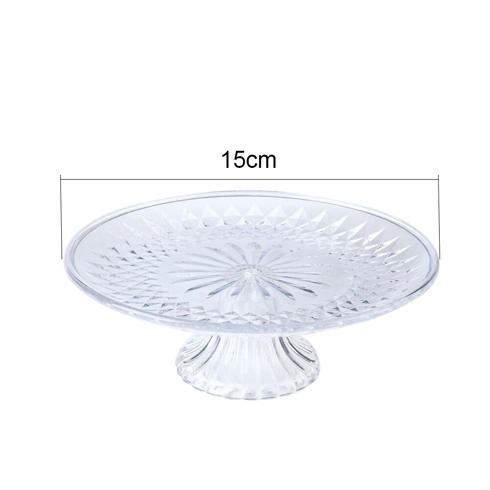 Crystal Fruit Plate Plastic Fruit Tray With Base Transparent Table Food Platter Dried Fruit Plate Snack Serving Tray