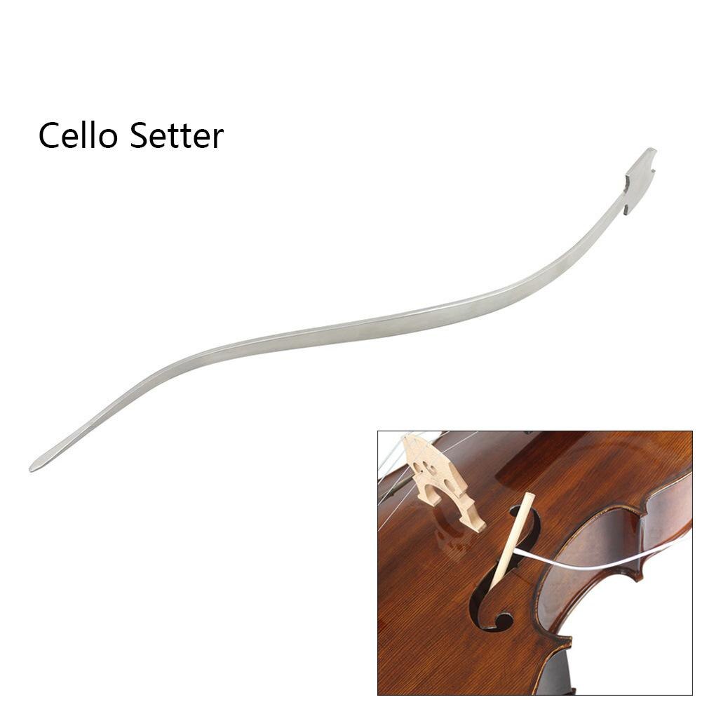 Irin cello / kontrabas lyd post setter luthier værktøj rustfrit stål lodret søjle krog værktøjsstrenge instrument tilbehør: Cellosetter