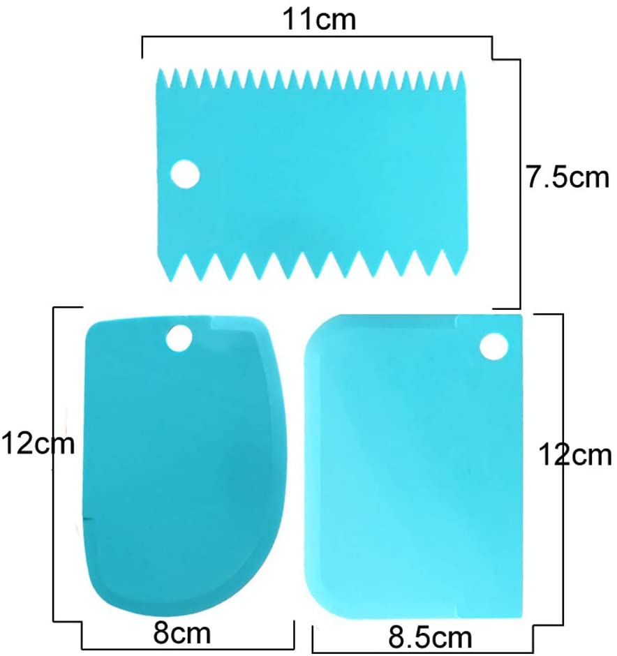 Dough Cake Scraper Bowl Scraper Cake Scraper Plastic Dough Cutter Jagged Edges Scraper Curved Edge Scraper Flat Edge Scraper