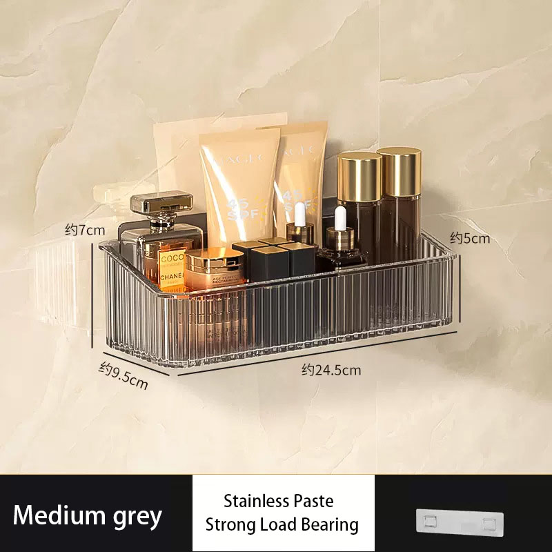 Bathroom Storage Rack Bathroom Toilet Without Punching Wall Hanger Toilet Wall Cosmetic Storage Rack: grey