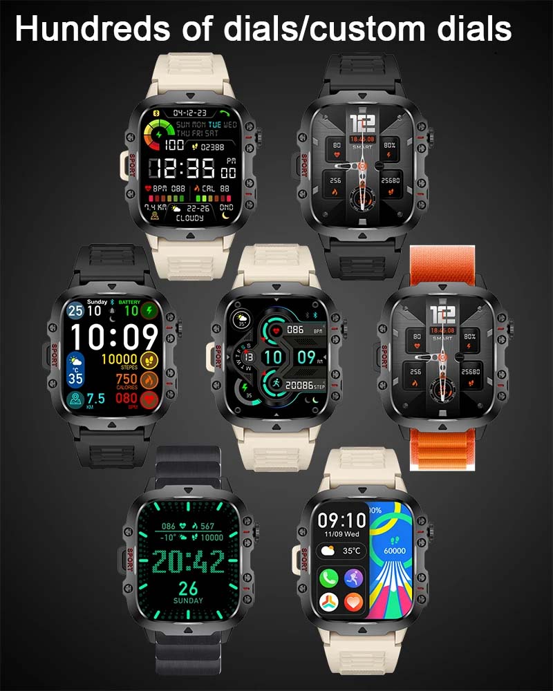 Xiaomi-Montre intelligente militaire pour hommes, IP68, 5iko, Sports de plein air, Fitness Tracker, Moniteur de santé, 2024 ", BT, Appel Smartwatch, , 1.96