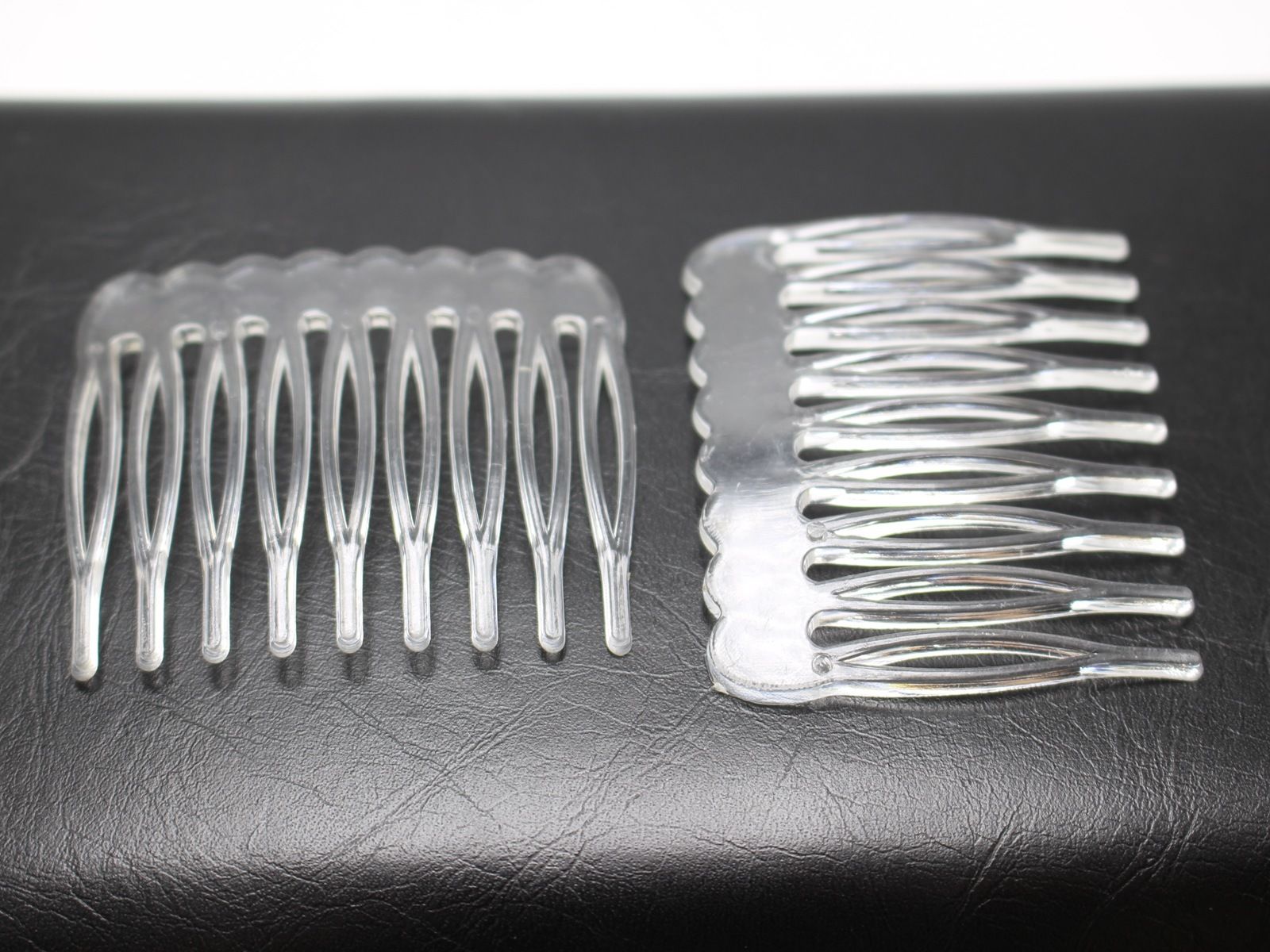 50 fermagli per capelli lisci in plastica trasparente pettini laterali Pin Magic Grip Hair Pin 46mm