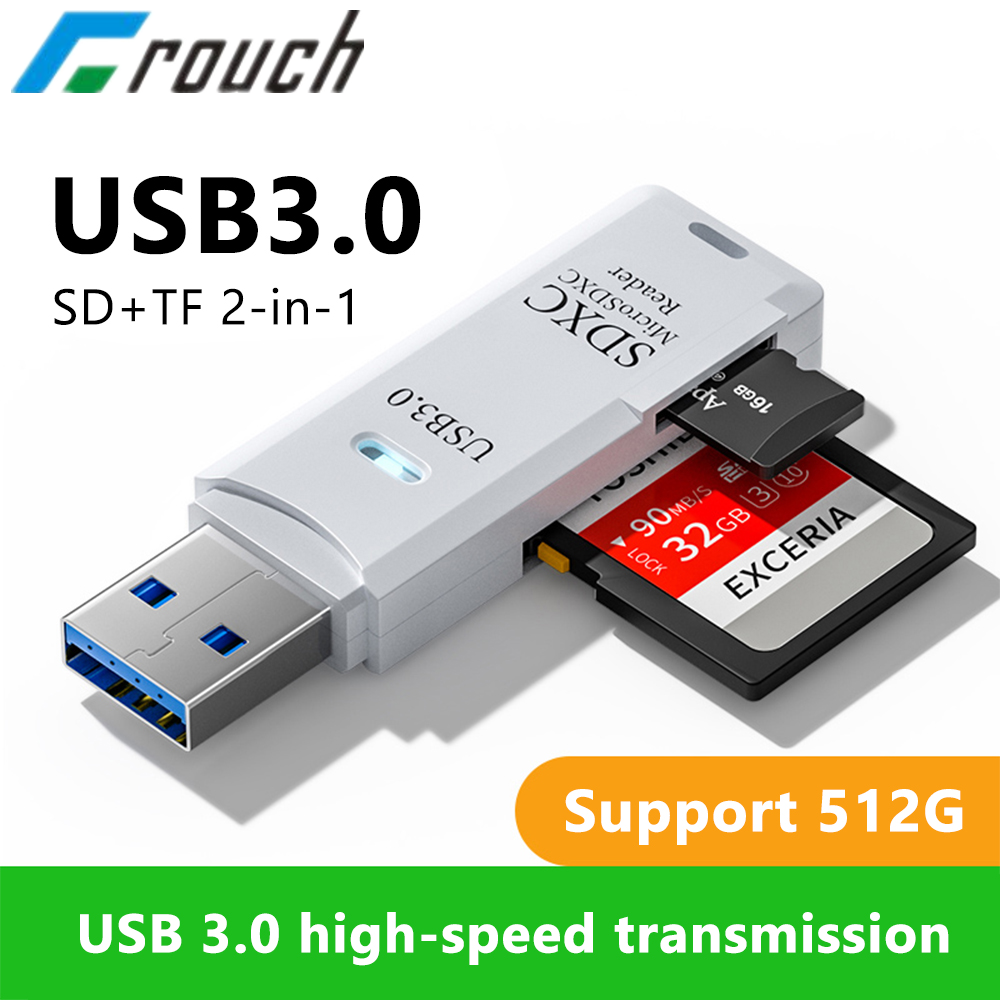 Crouch-lector de tarjetas USB 3,0 a Micro SD, adaptador de tarjeta de memoria TF para PC, Accesorios para ordenador portátil, lector de tarjetas inteligente 512G