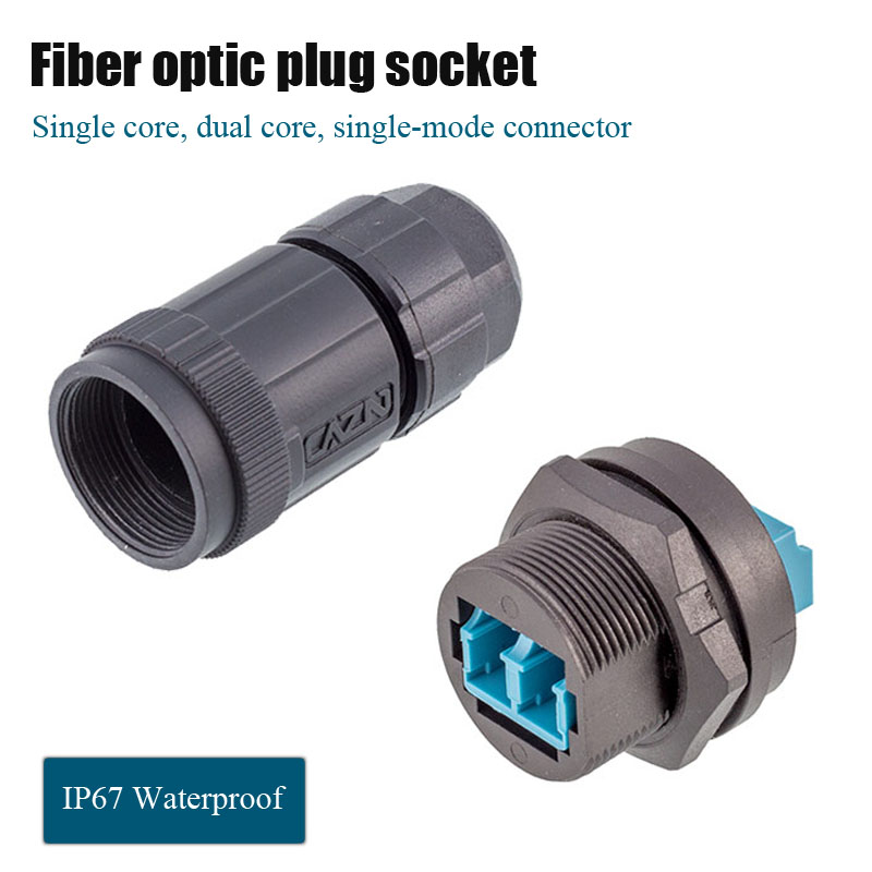 Wasserdichte LC/SC-Glasfaser-Steckdose für Höhle Außenbereich, IP67, FDDI, Einzelmodus, Einzelkern, Dual-Ader-Stecker, SC-Glasfaserkabel