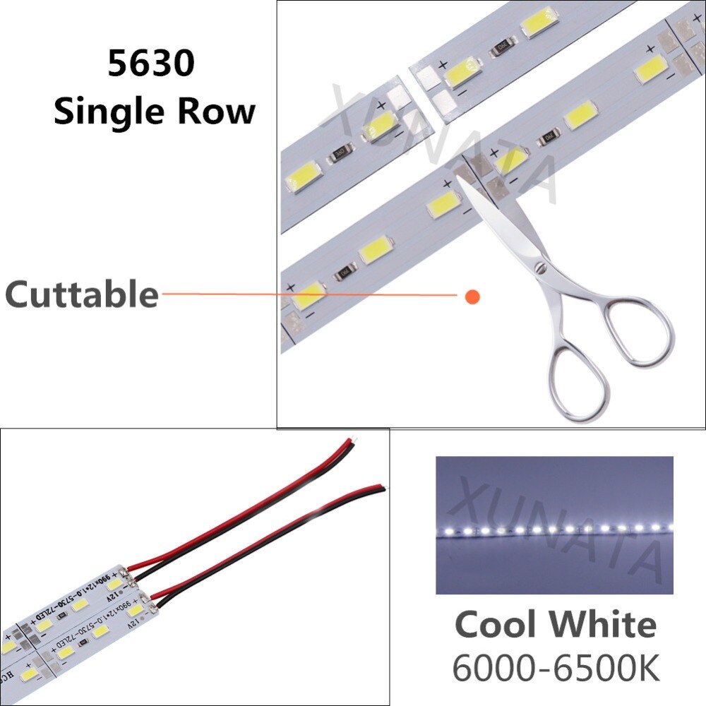Korea Chip SMD 8520/7020/5630 LED Streifen Licht Zweireihig 120 leds/m fest Bar 25cm 50cm cool Weiß Führte Harte Streifen