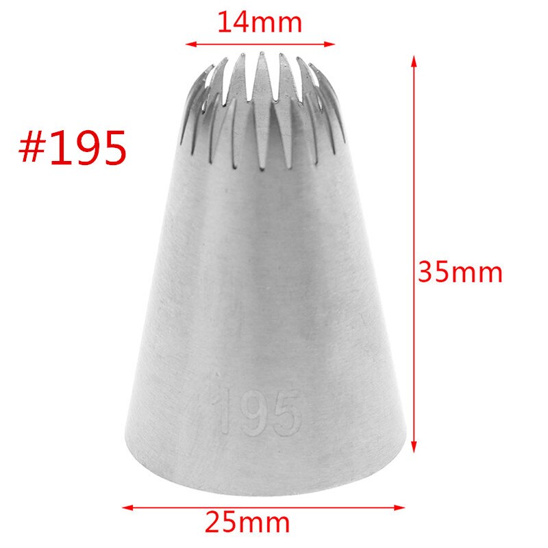 1PCS / 3PCS Stainless Steel Cake Head Icing Piping Nozzles Stainless Steel Cake Cream Decor Bakeware Pastry Tips #195,#366,#C10: 195 1pc