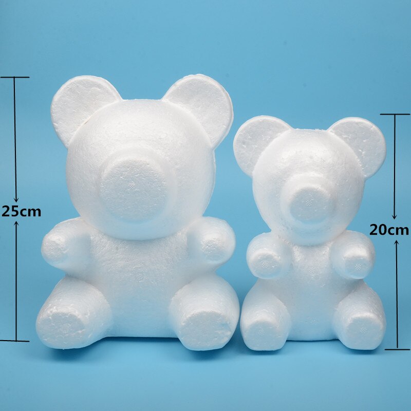 1 stk polystyren styrofoam skum rose bjørn hvit håndverk til gjør-det-selv julefest dekorasjon bryllup år valentinsdag