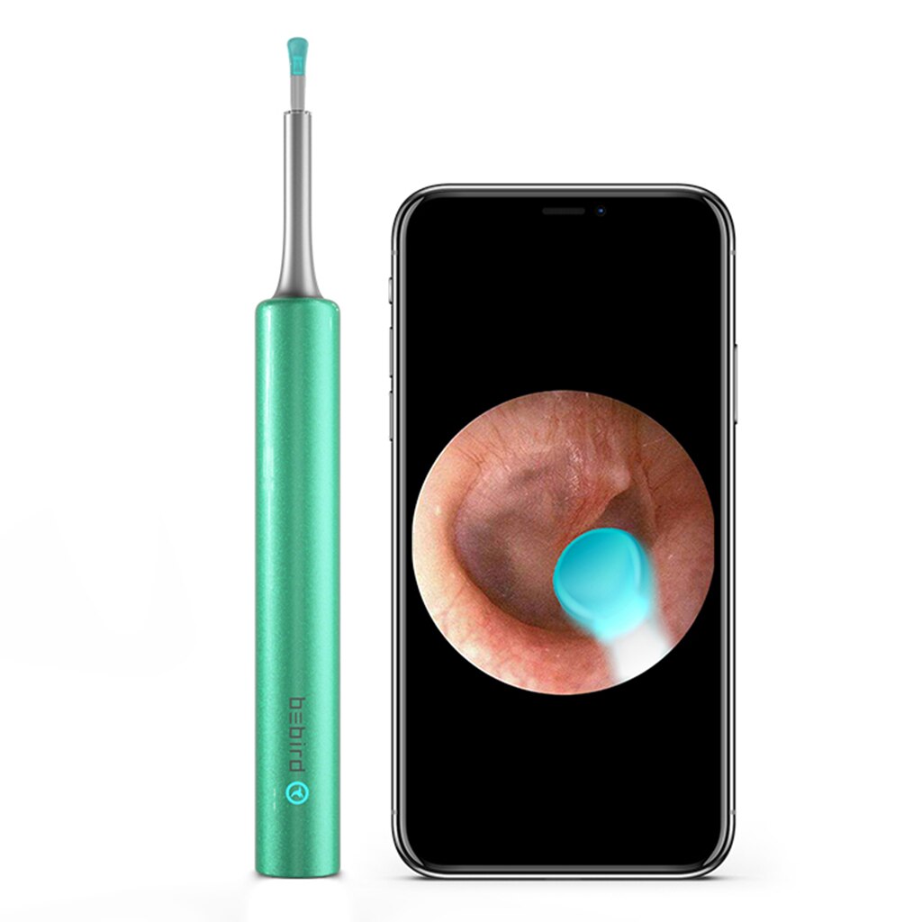 Bebird Ear Wax Cleaner Removal Endoscope Picker Soft Earpick Smart Visual Earpick Clean Care Curette Tool: Green