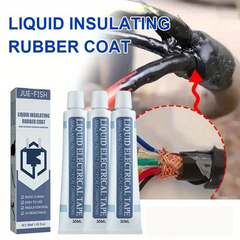 Ruban isolant liquide 30/50ml, réparation de fil électrique en caoutchouc, couche de câble, colle de ligne de fixation, pâte isolante liquide à large plage